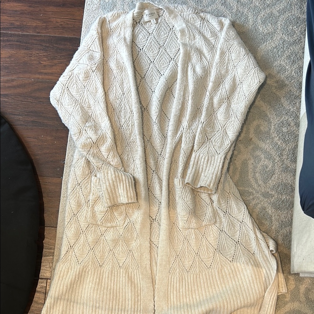 Elegant Cream Women's Sweater Cardigan